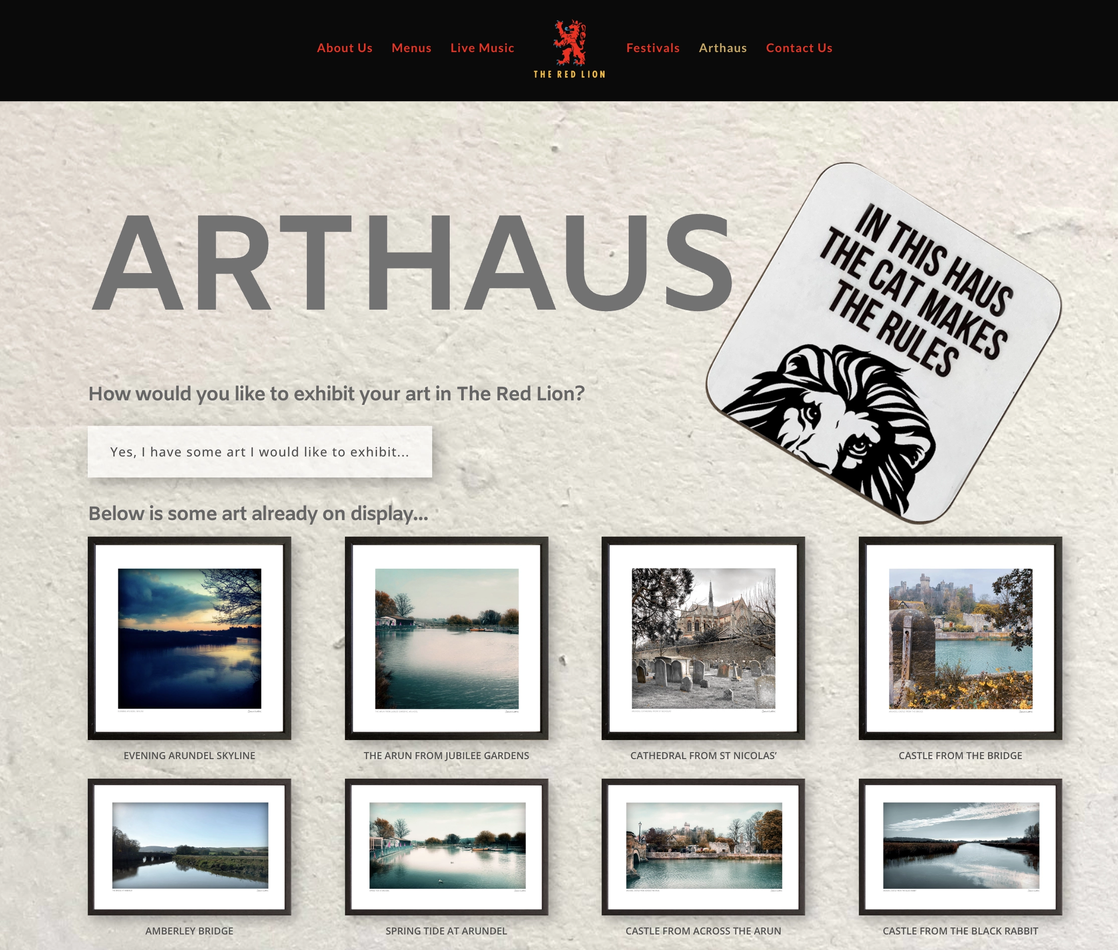 The Red Lion Arundel website homepage