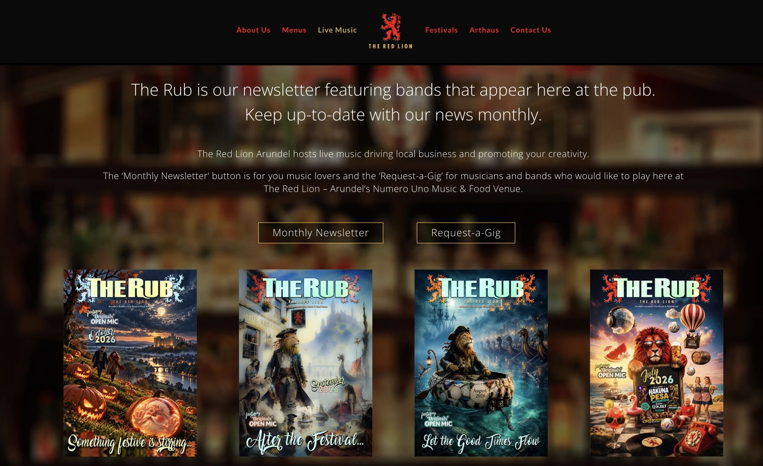 The Red Lion website design and digital marketing
